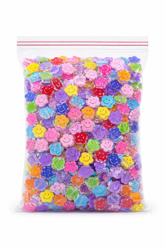 مهره فانتزی پاستیلی طرح گل خندان بسته 500گرمی