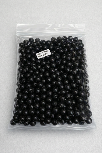 مروارید پلاستیکی خارجی سایز 12رنگ مشکی بسته 500گرمی