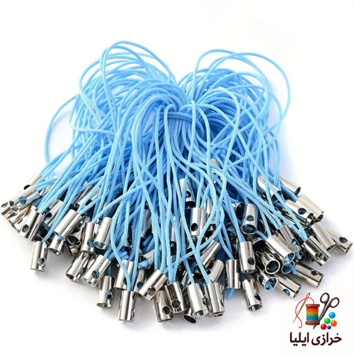 بند آویز موبایل رنگ آبی کم رنگ 100عددی