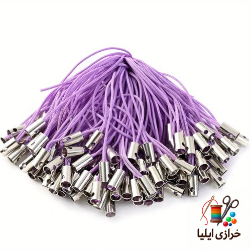 بند آویز موبایل رنگ بنفش کم رنگ 100عددی